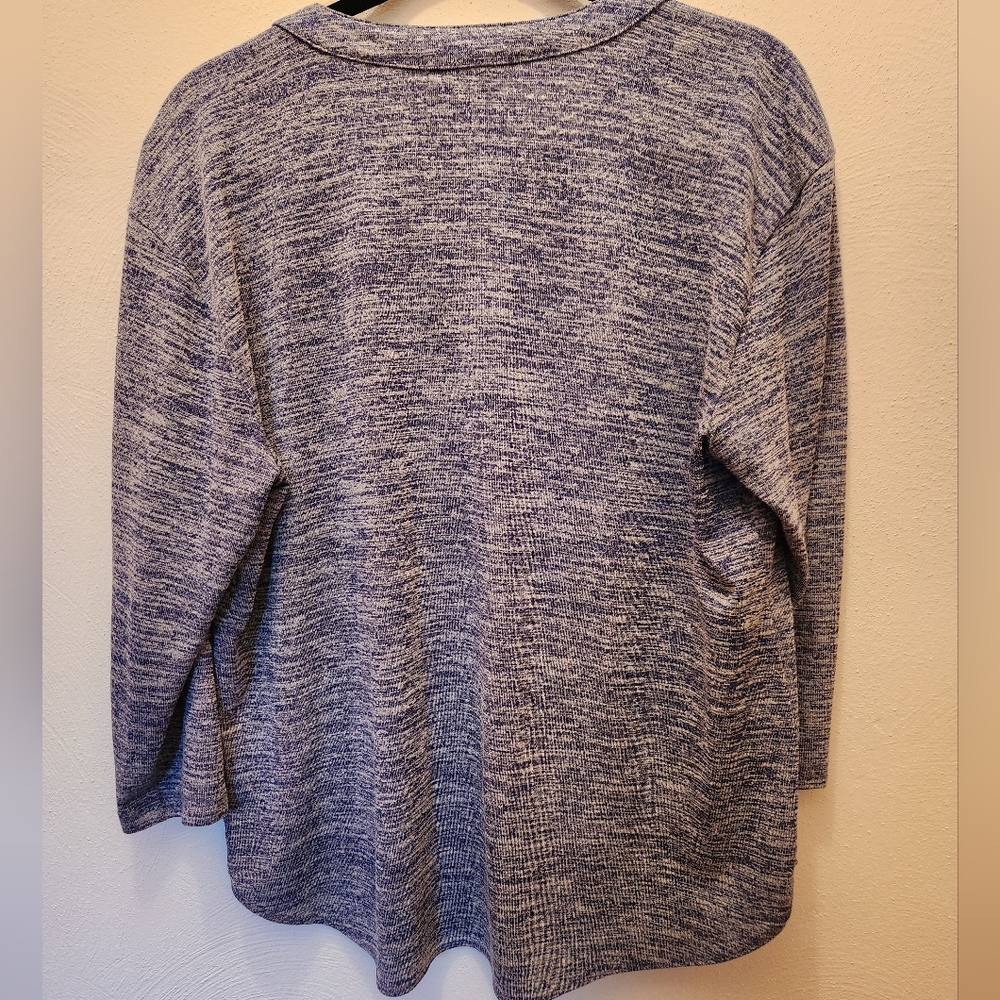 Van Heusen Heather Blue Long Sleeve Size L - Picture 2 of 4